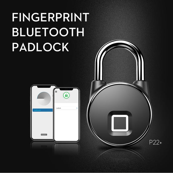 bluetooth Rechargeable Smart Lock Keyless Fingerprint Lock IP66 Waterproof Anti-Theft Security Padlock Door Luggage Lock FLP22+